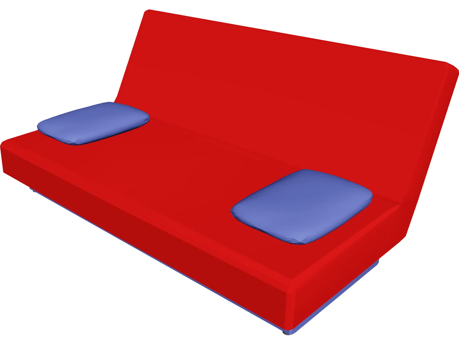 Sofa with Two Pillows 3D Model main preview