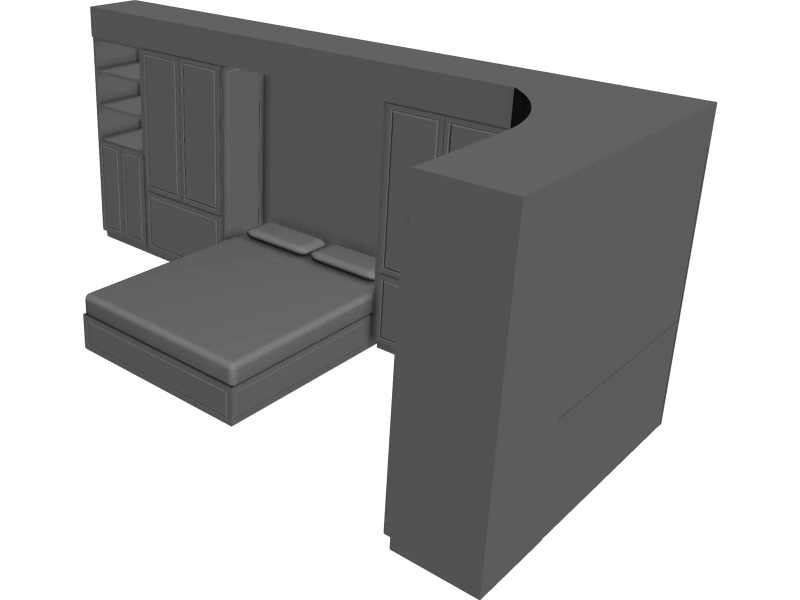 Wall Bed System 3D Model main preview