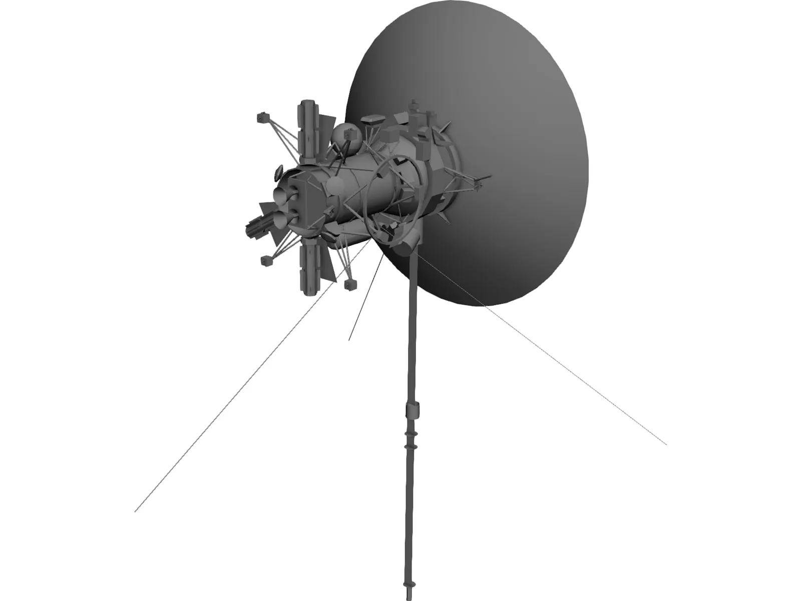 Space Satellite 3D Model main preview