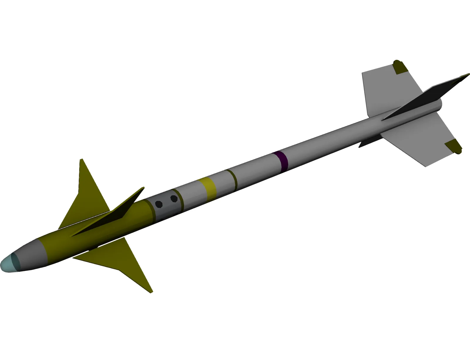 AIM-9M Sidewinder Missile 3D Model main preview
