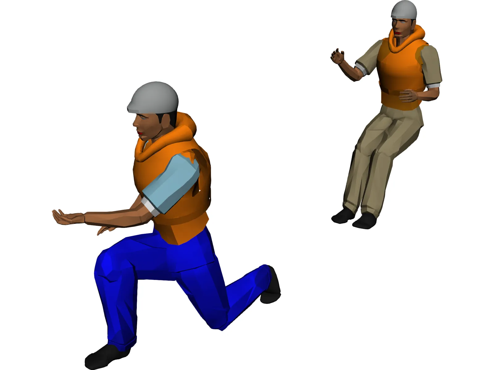 RIB Boat Crew 3D Model main preview