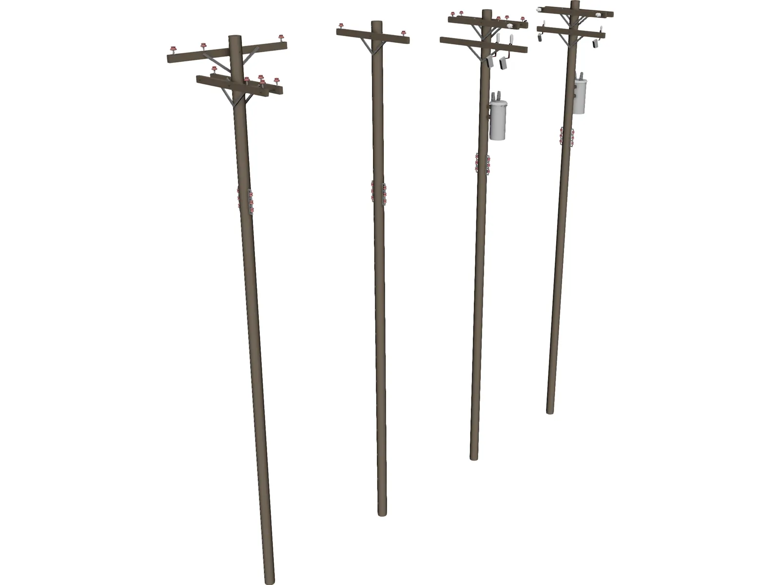 Electrical Post Array 3D Model main preview