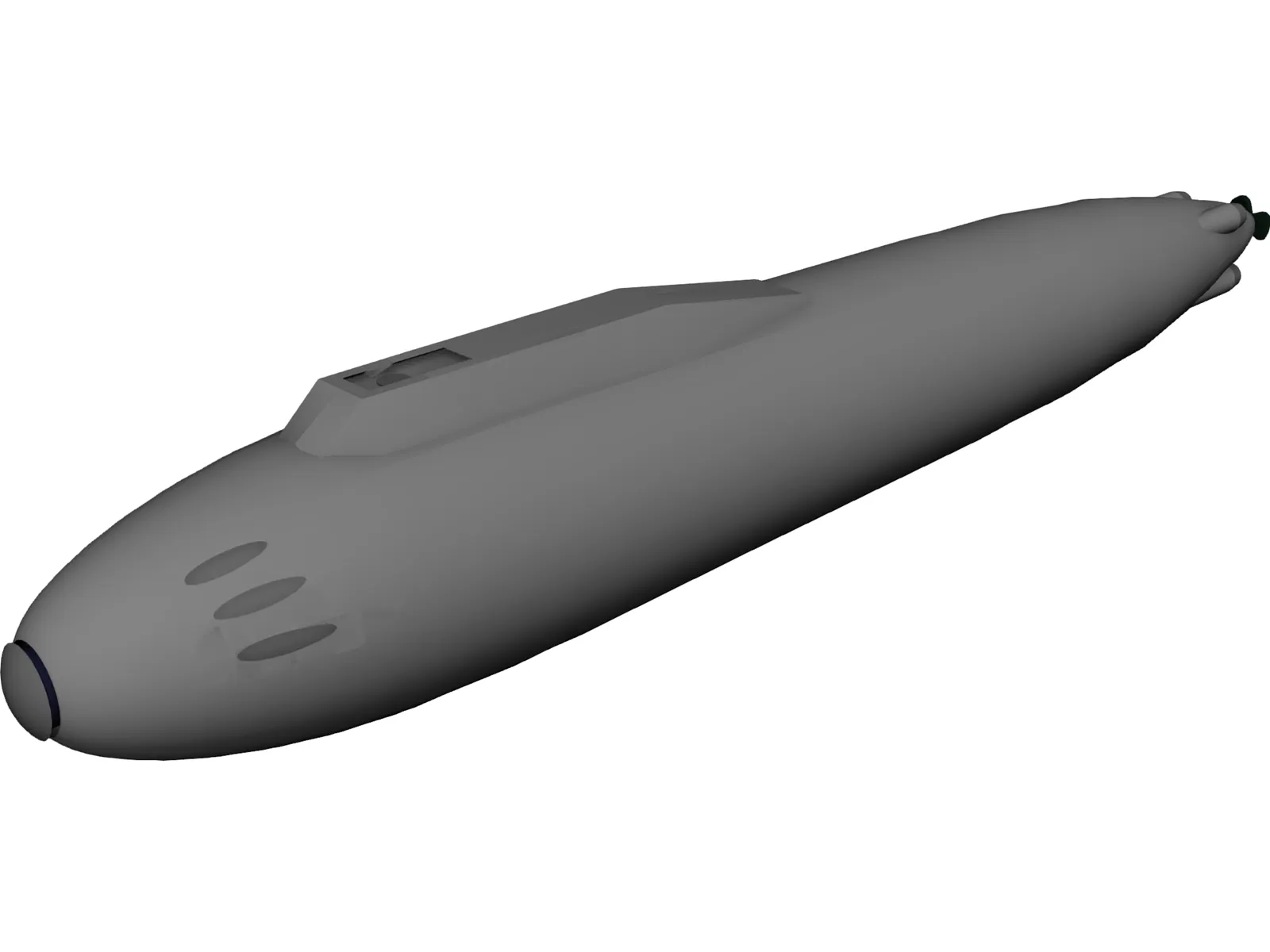 Supercavitating Submarine Concept 3D Model main preview