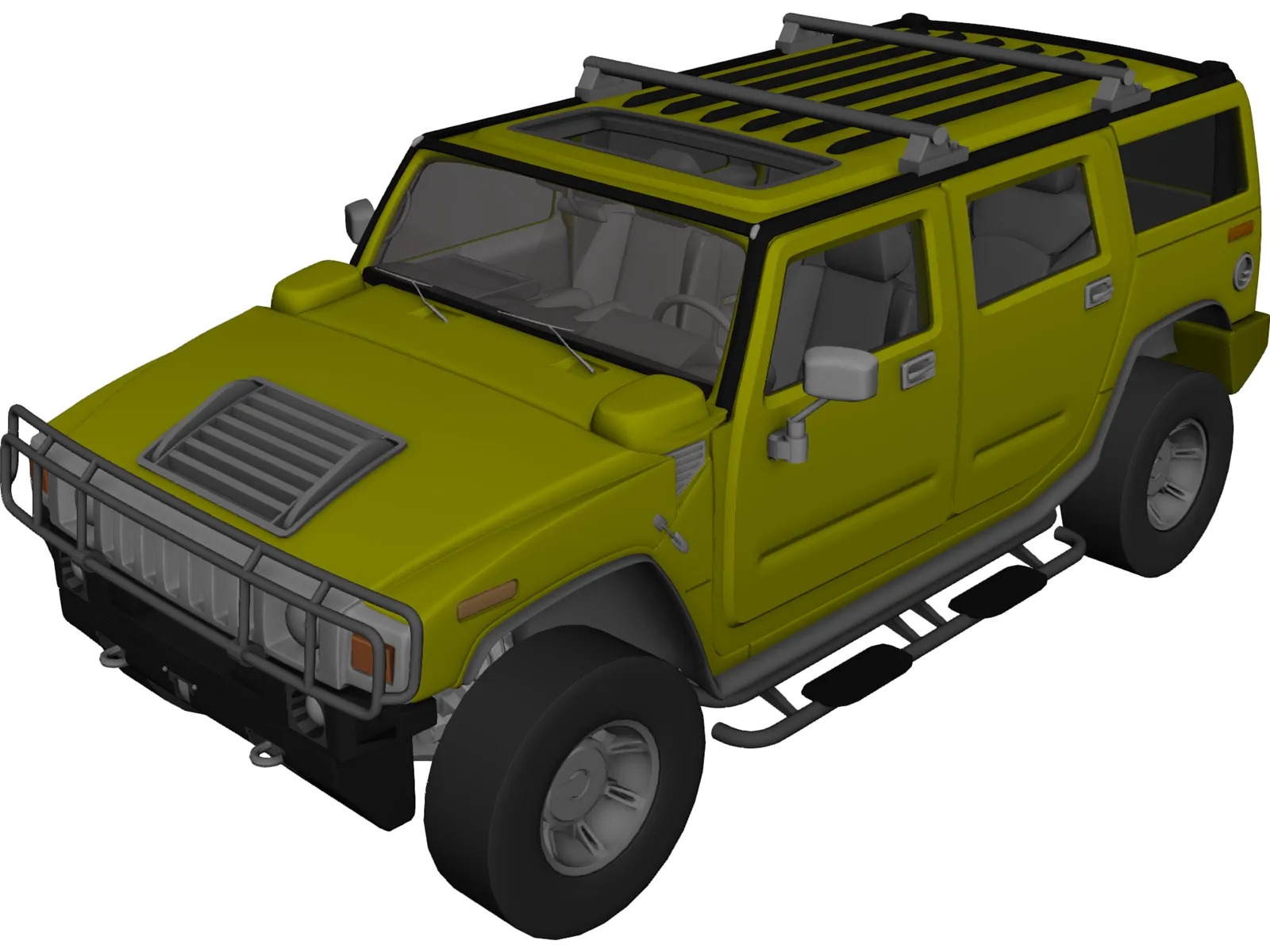 Hummer H2 (2003) 3D Model main preview