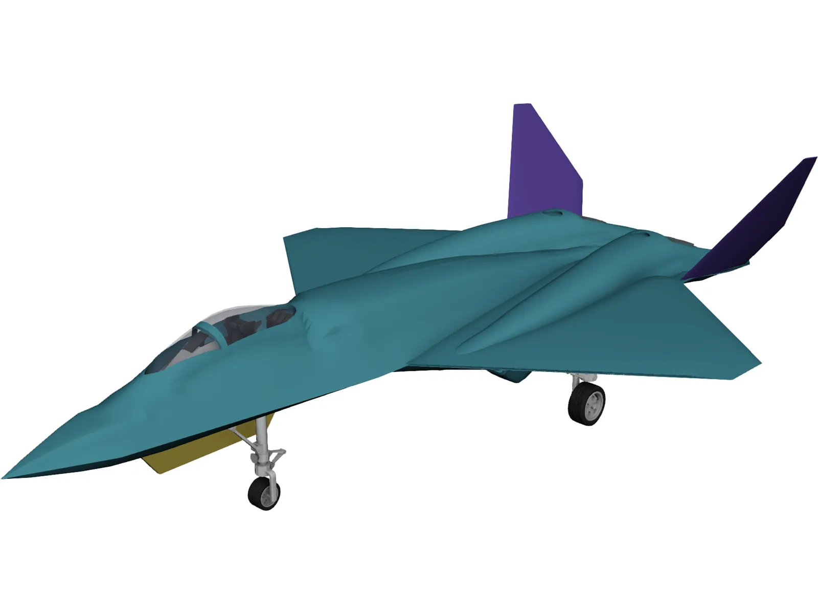 YF-23 Military Fighter Jet 3D Model main preview