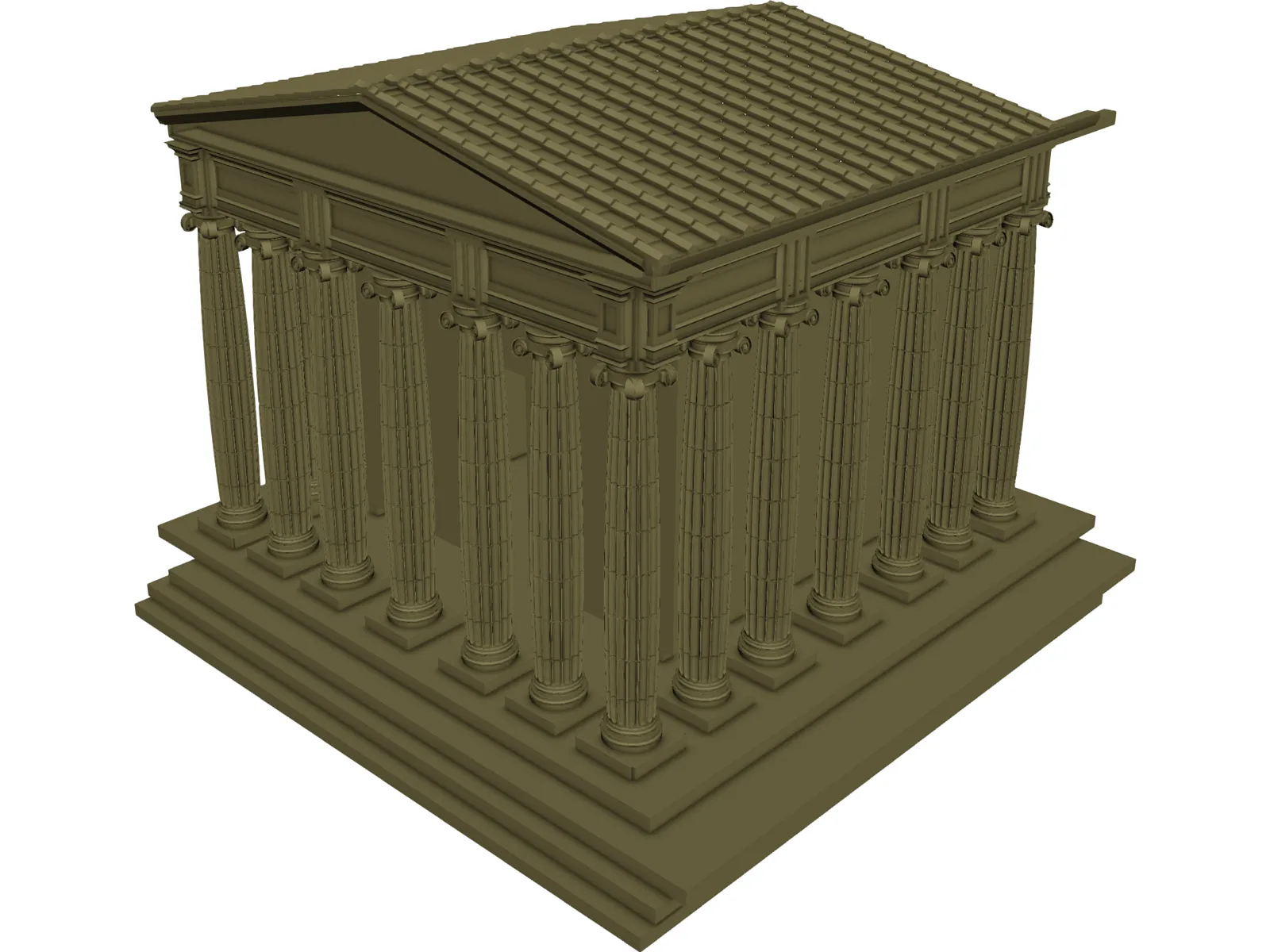 Greek Temple 3D Model main preview