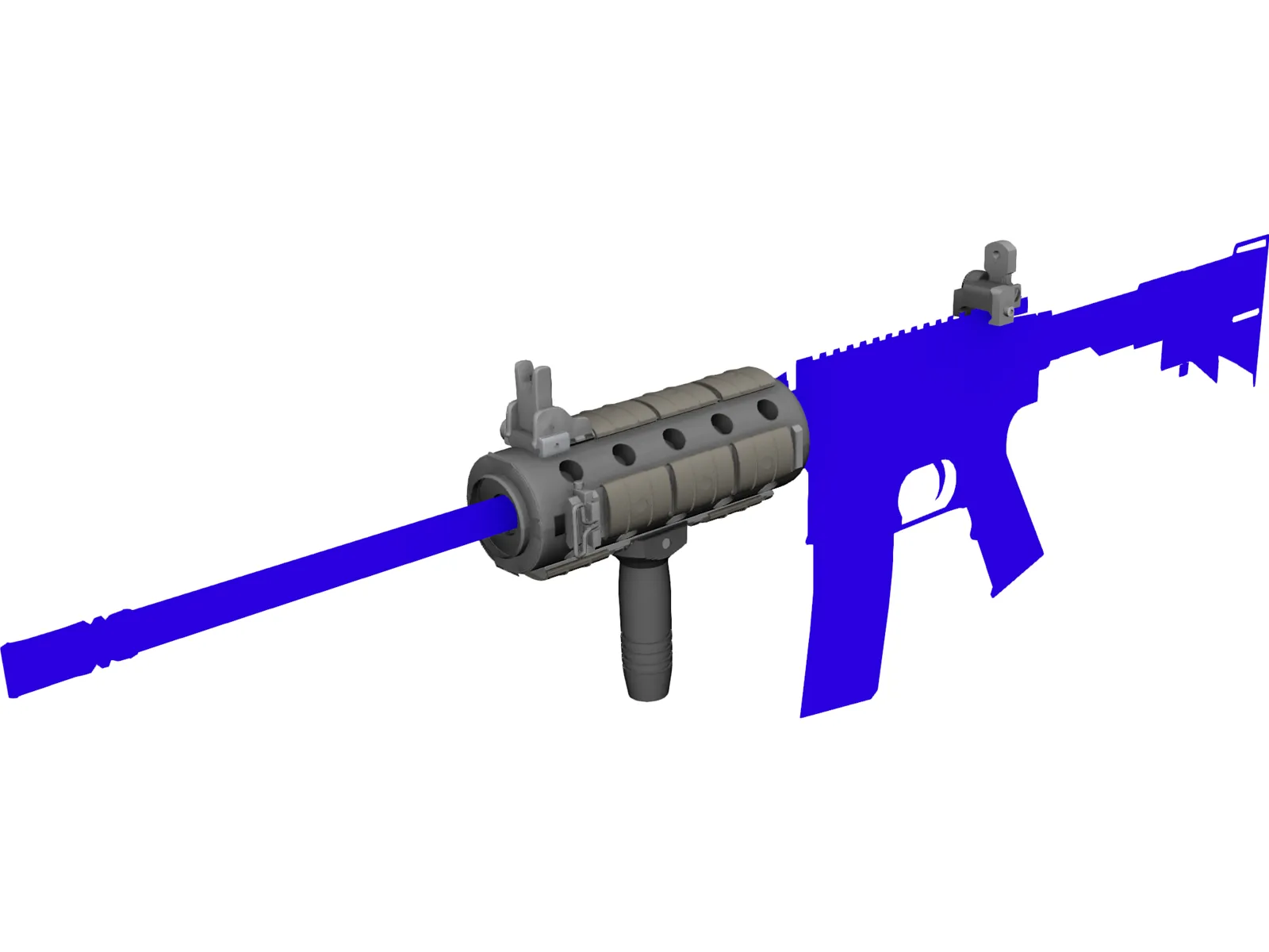 M4 Rail System 3D Model main preview