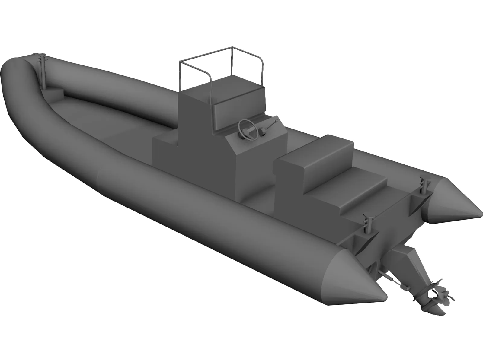 Inflatable Boat 3D Model main preview