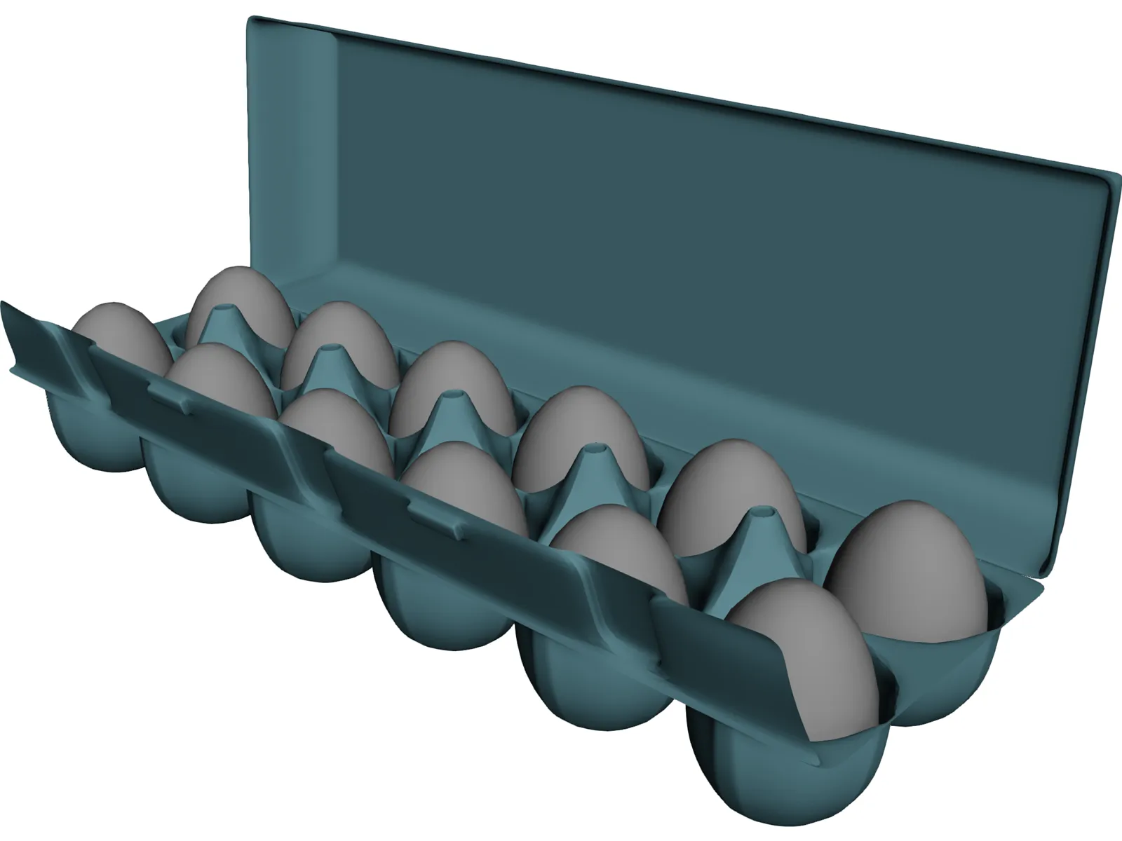 Dozen Eggs Carton 3D Model main preview