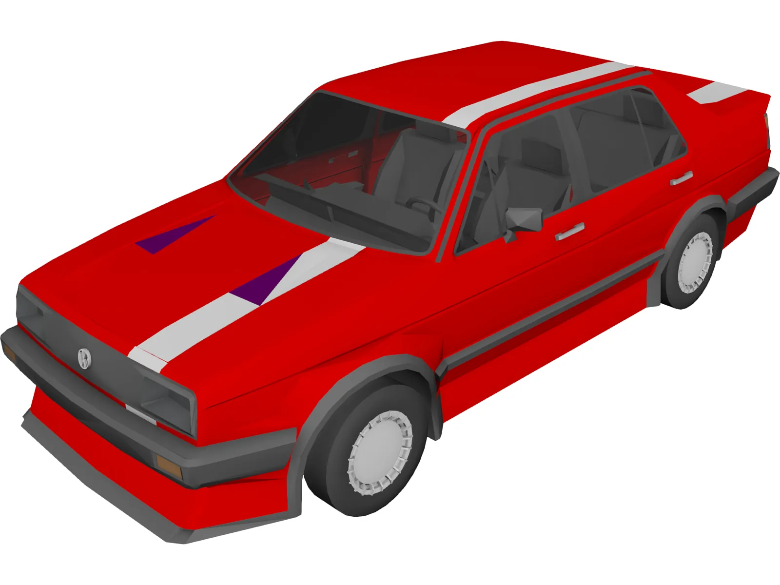 Volkswagen Jetta GTI (1987) 3D Model main preview