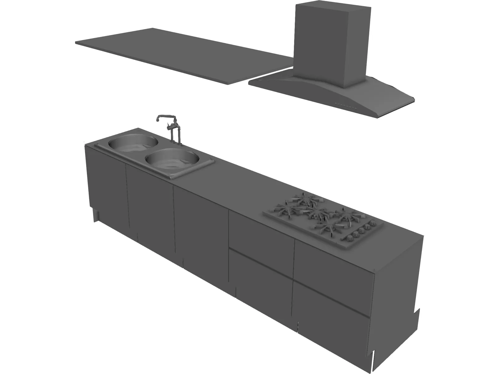 Kitchen 3D Model main preview