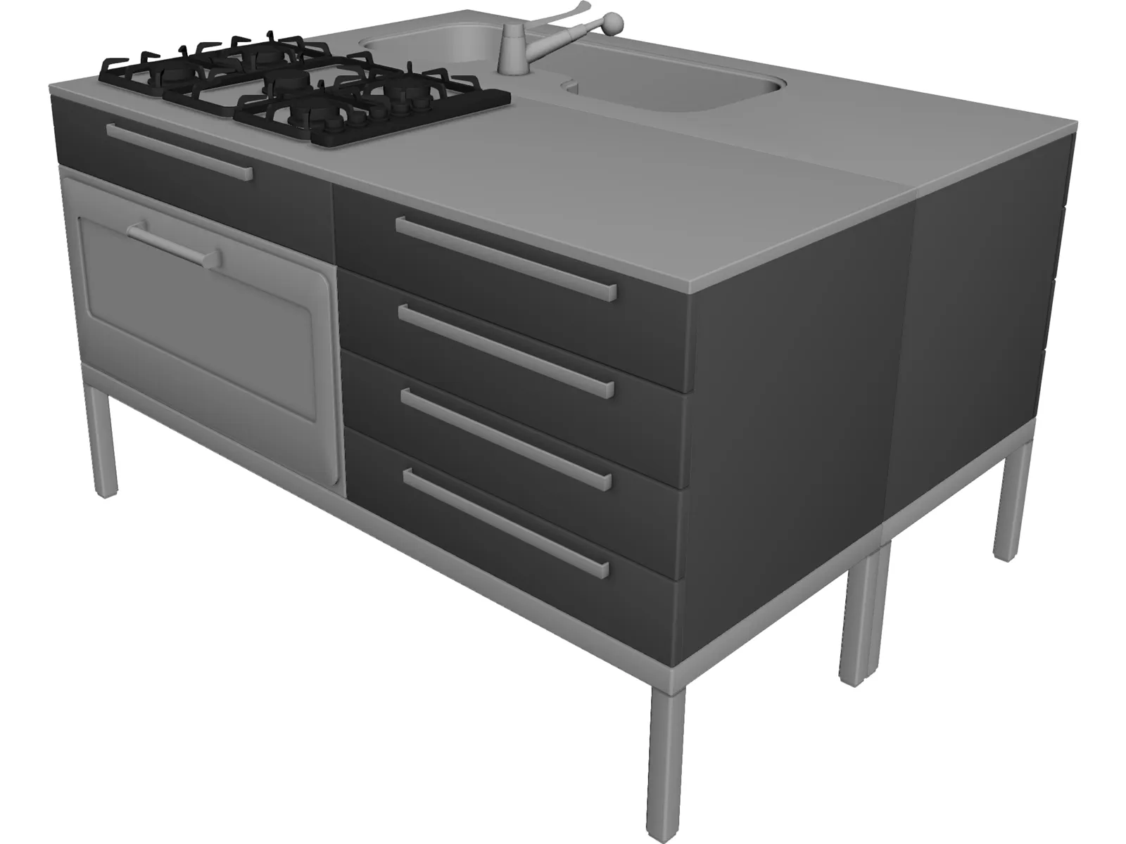 Kitchen 3D Model main preview