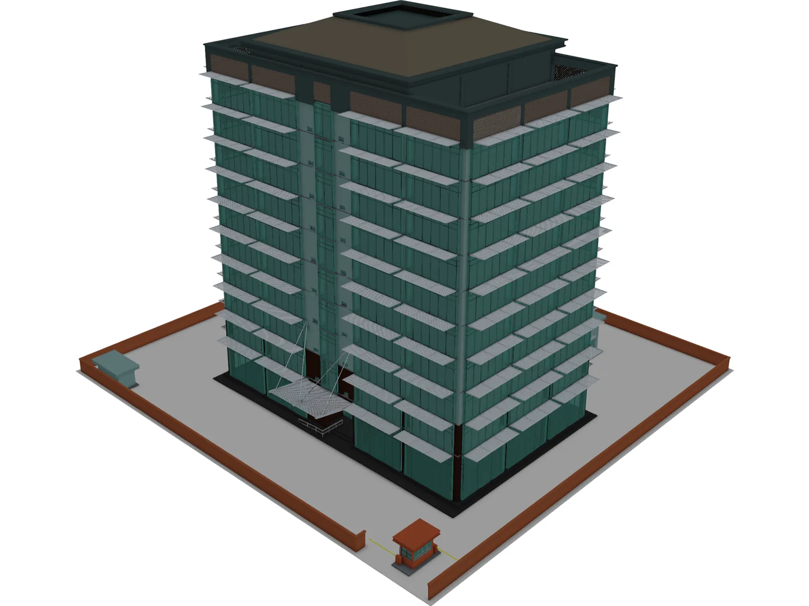 Tech Office Building 3D Model main preview