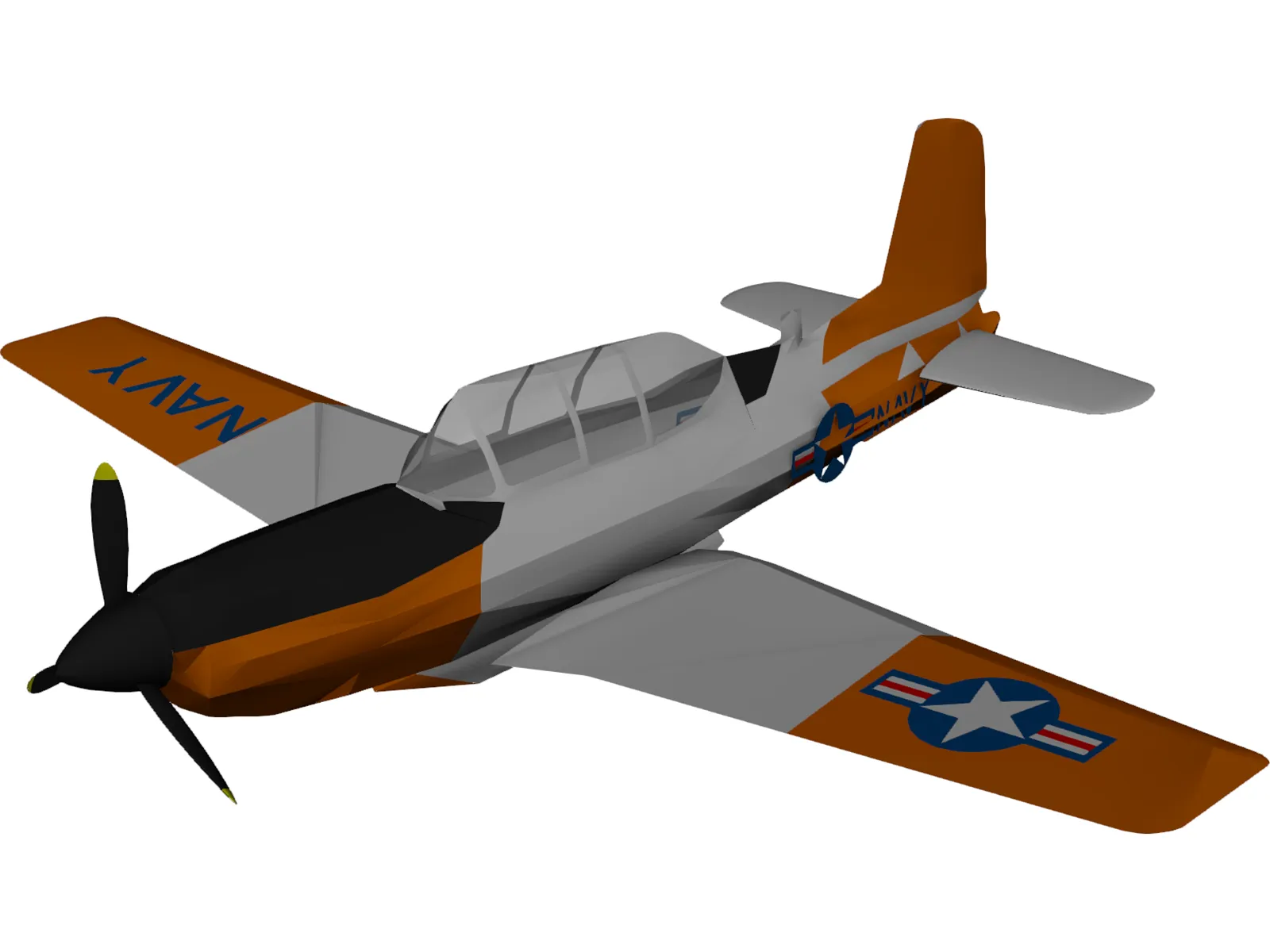 Beechcraft T-34C Turbo-Mentor 3D Model main preview