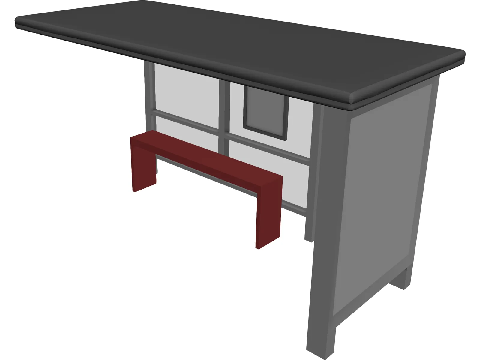 Bus Shelter 3D Model main preview
