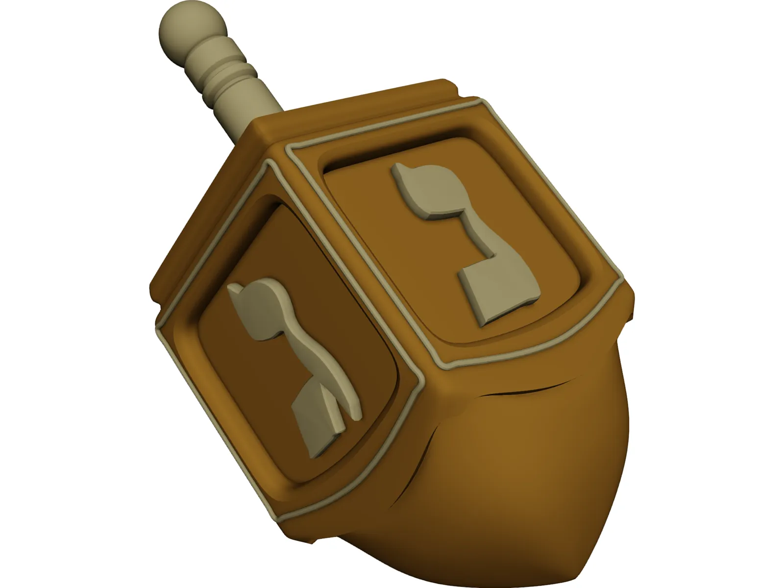 Dreidel 3D Model main preview