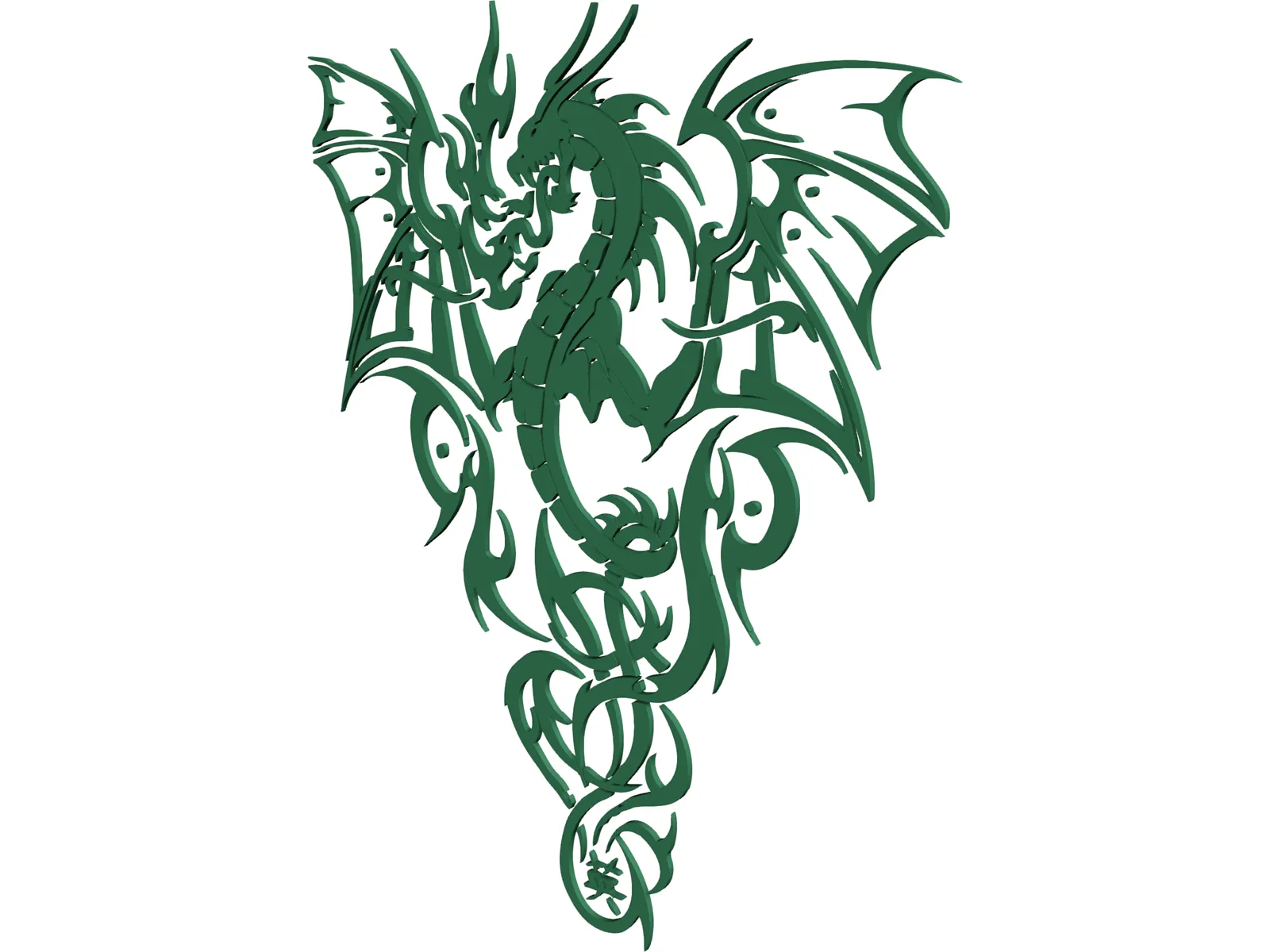 Chinese Dragon 3D Model main preview