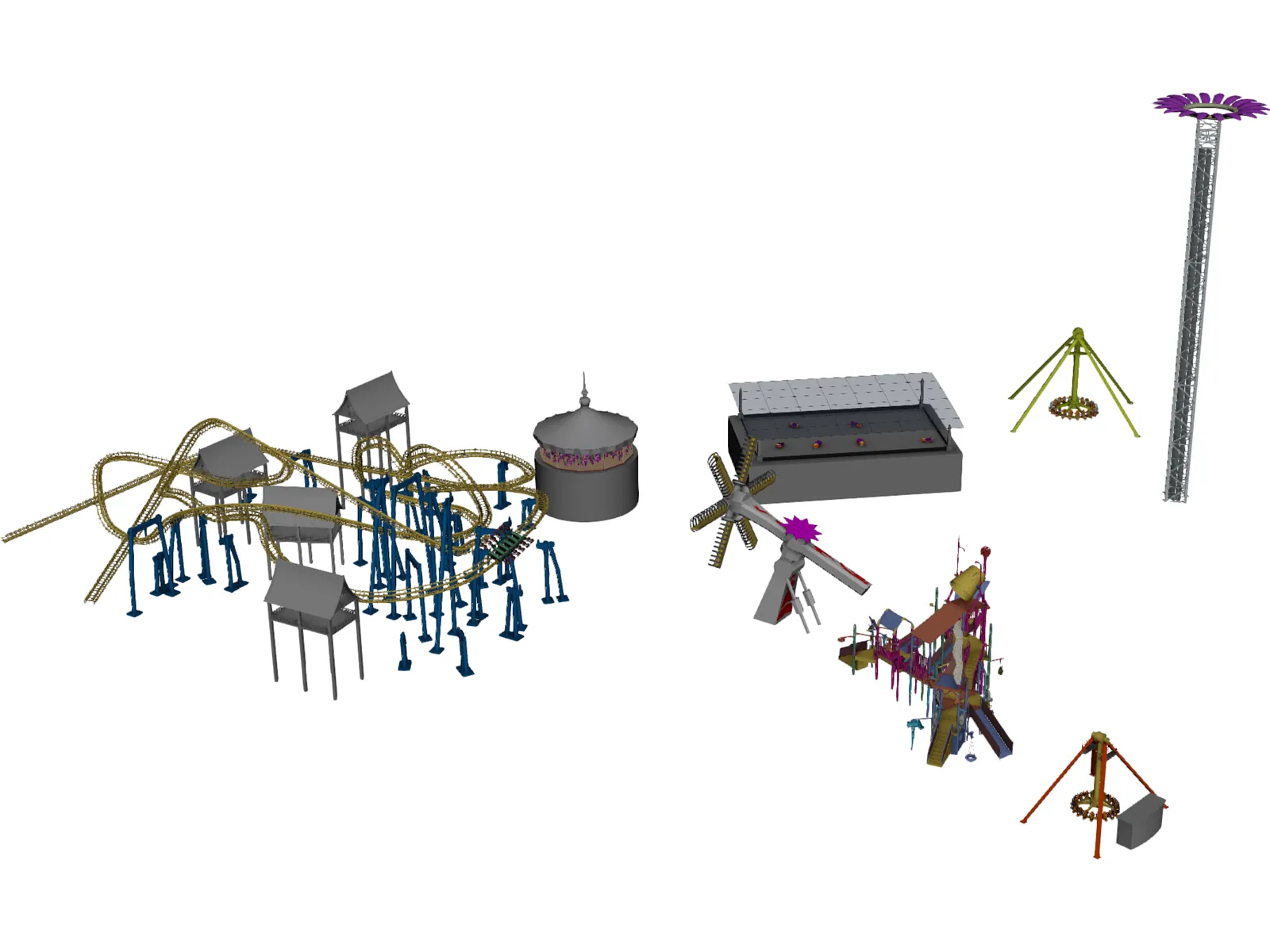 Amusement Park 3D Model main preview