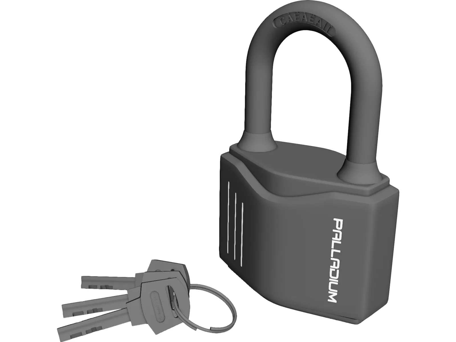 Lock Pad with Keys 3D Model main preview