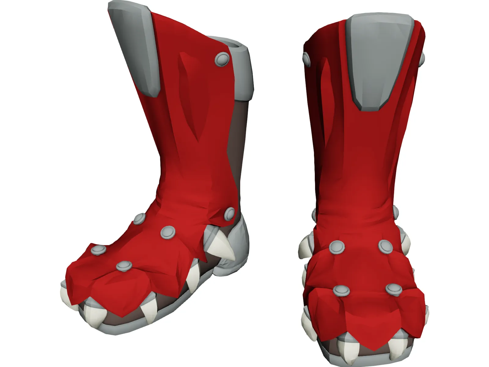 Red Dragon Boots 3D Model main preview