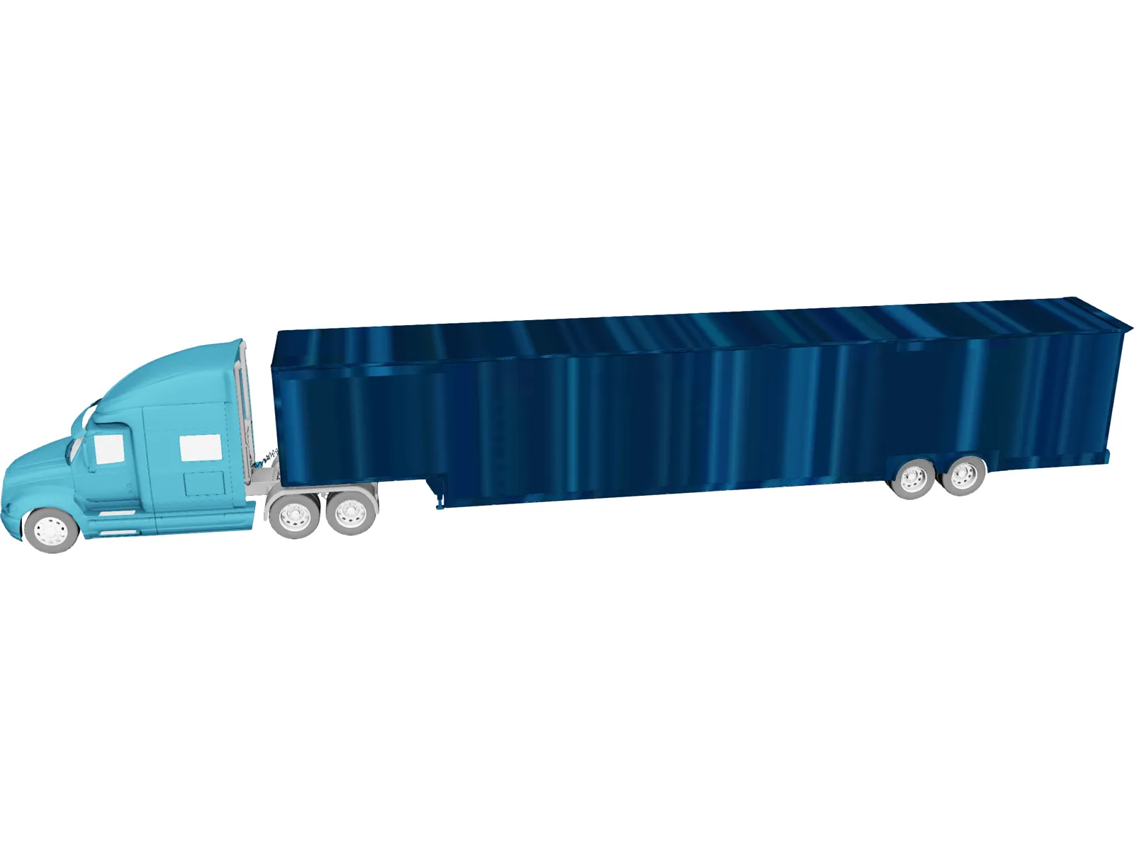 Freightliner Truck and Trailer 3D Model main preview