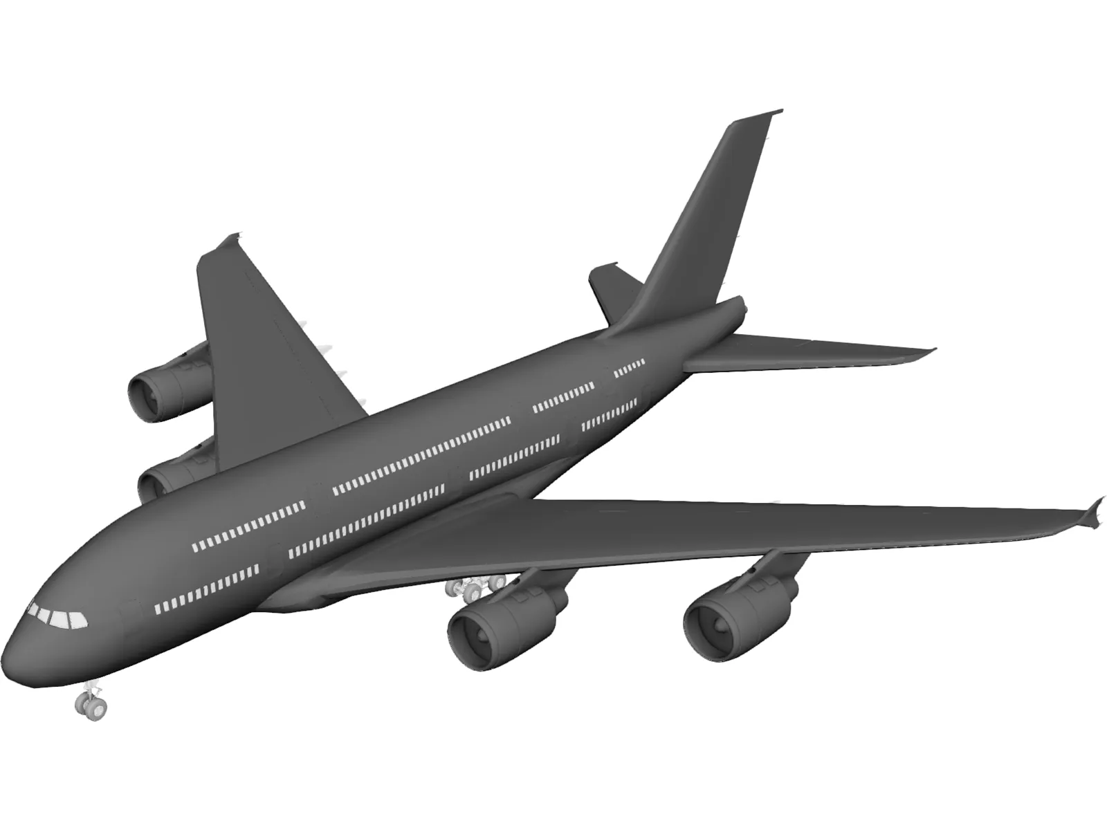 Airbus A380 3D Model main preview