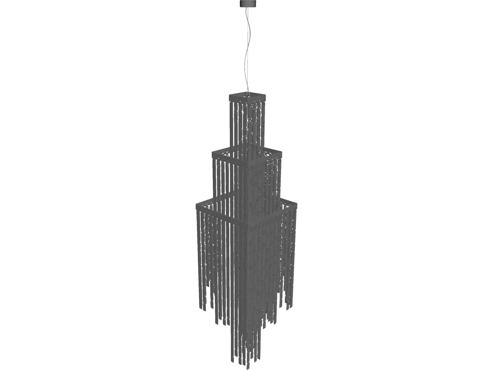 White Chandelier 3D Model main preview