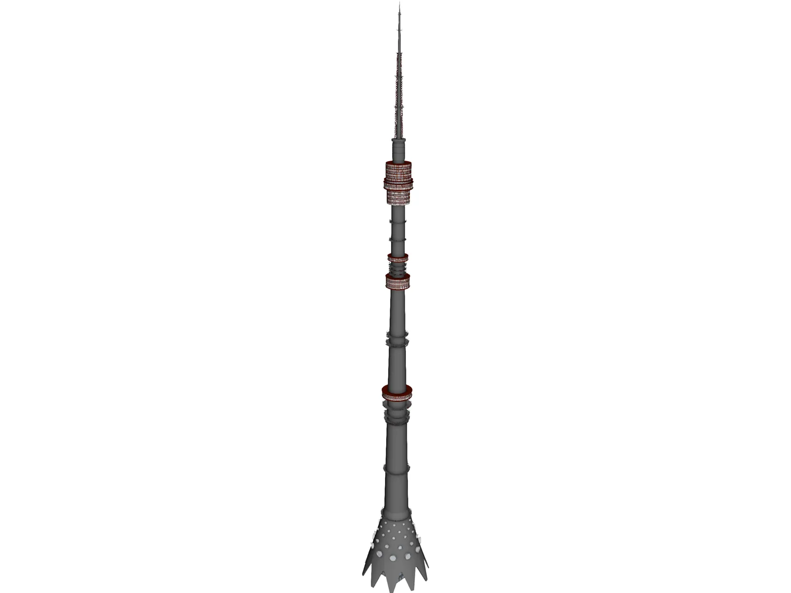 Television Tower 3D Model main preview