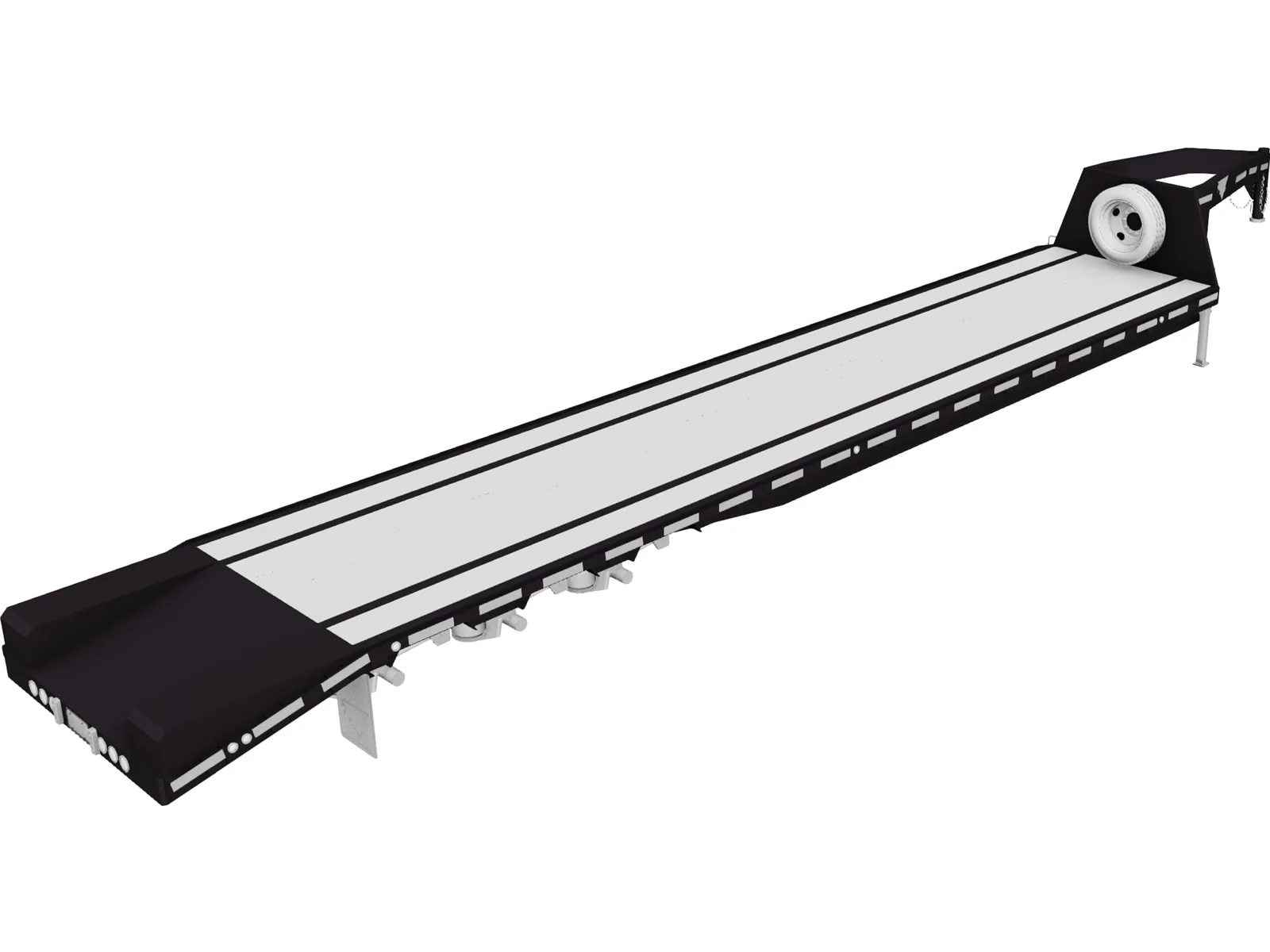 Gooseneck Trailer 3D Model main preview