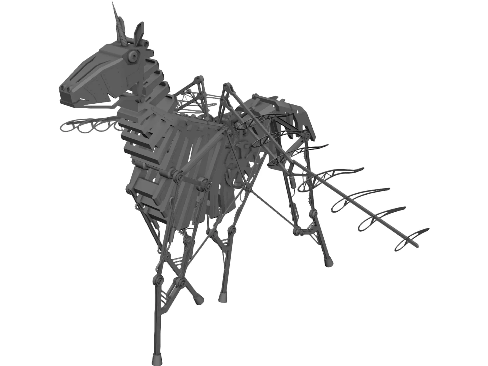 Mechanical Horse 3D Model main preview
