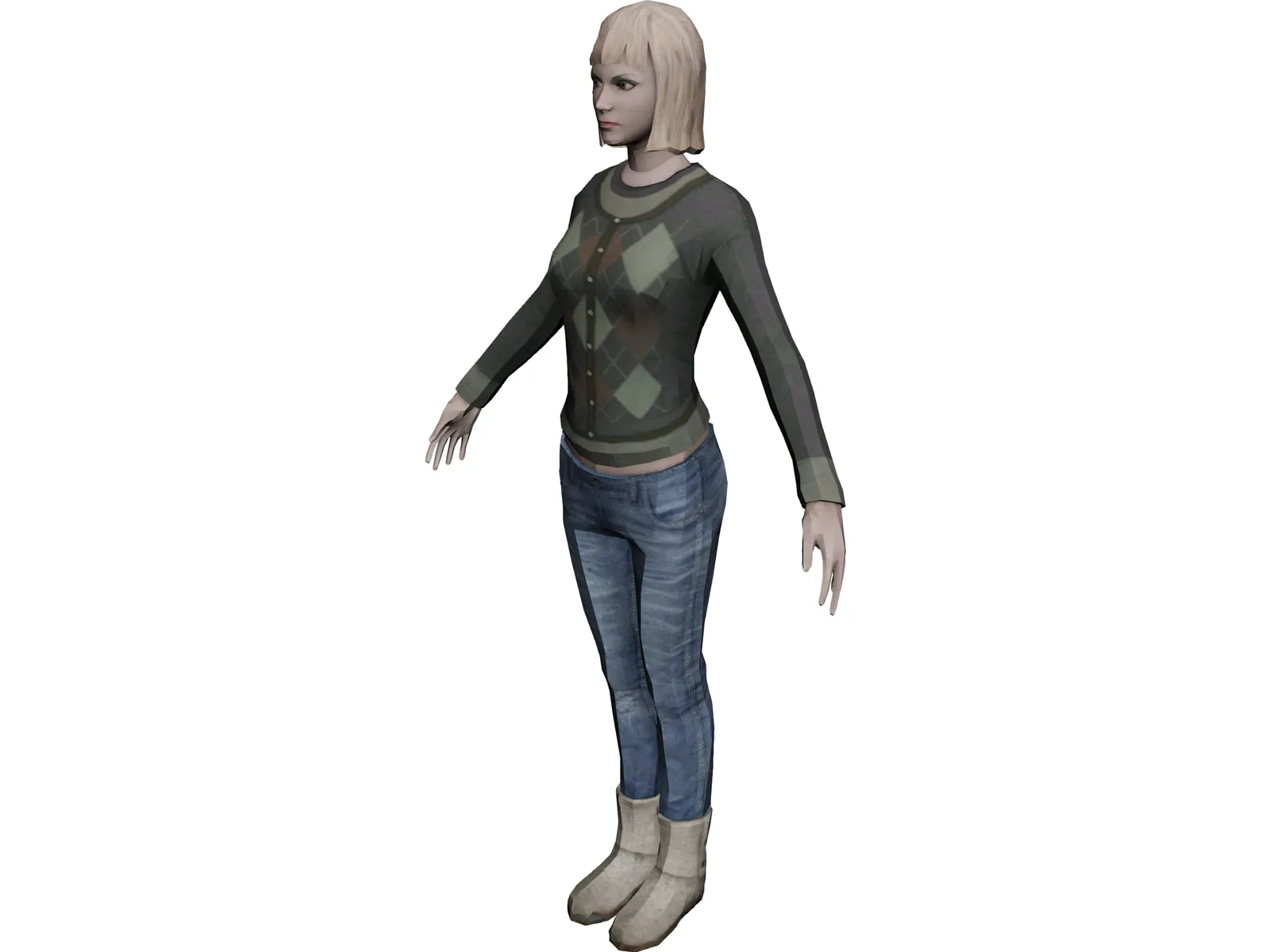 Emily Girl 3D Model main preview