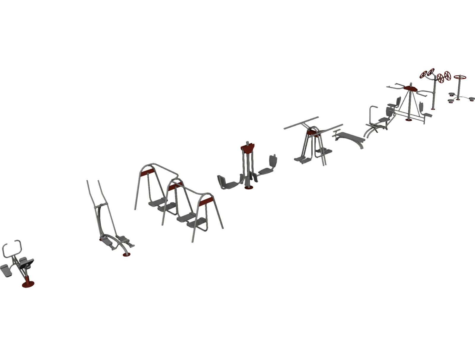 Sport Fitness Set 3D Model main preview
