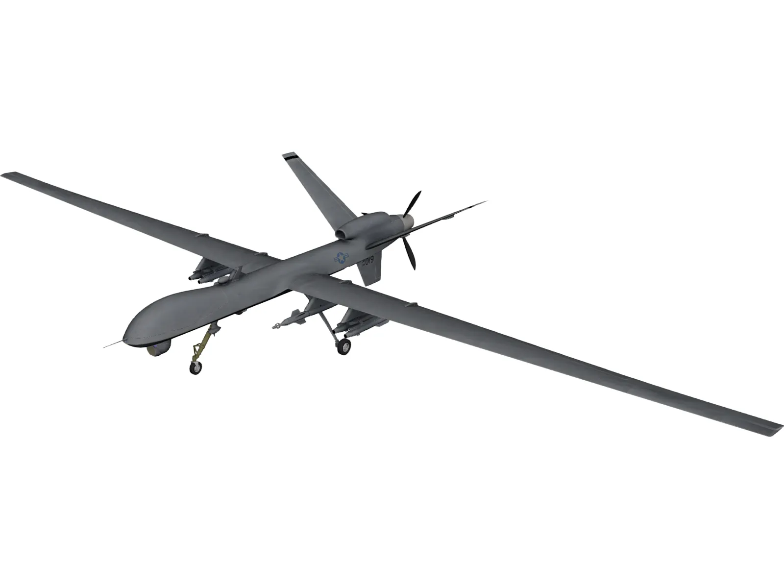 General Atomics MQ-1 Predator UAV 3D Model main preview