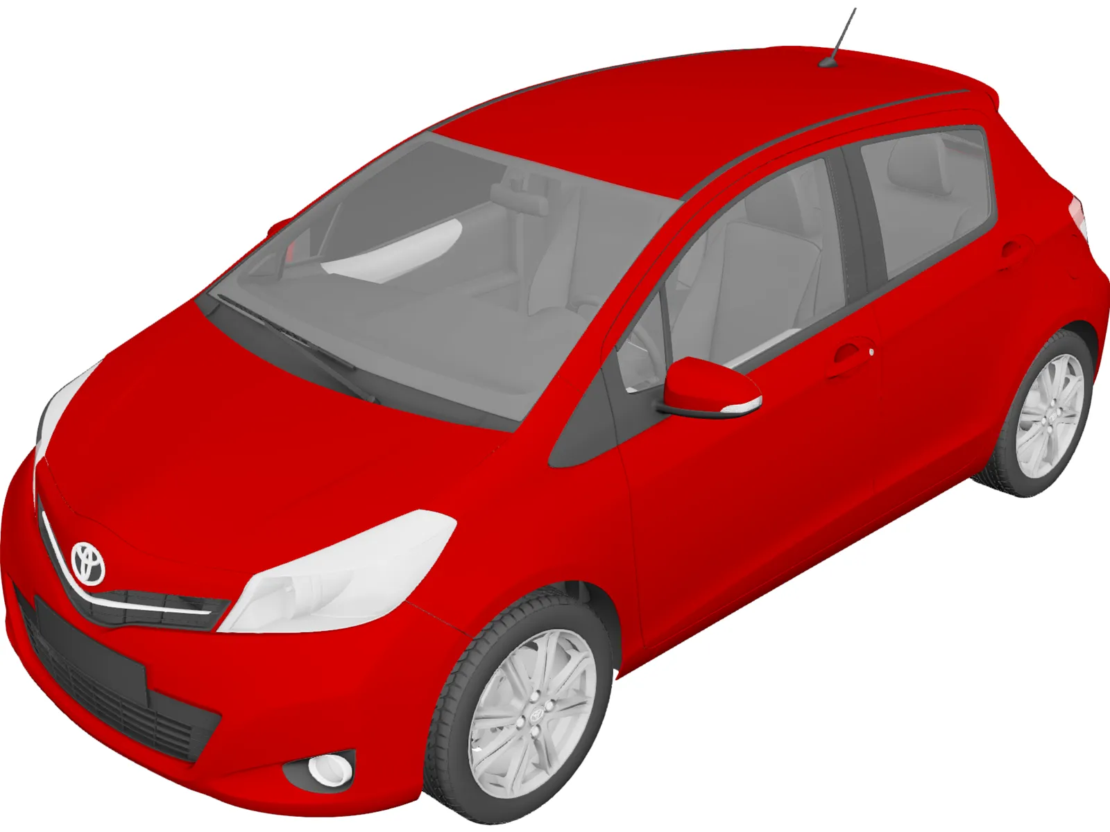 Toyota Yaris 5-door (2012) 3D Model main preview
