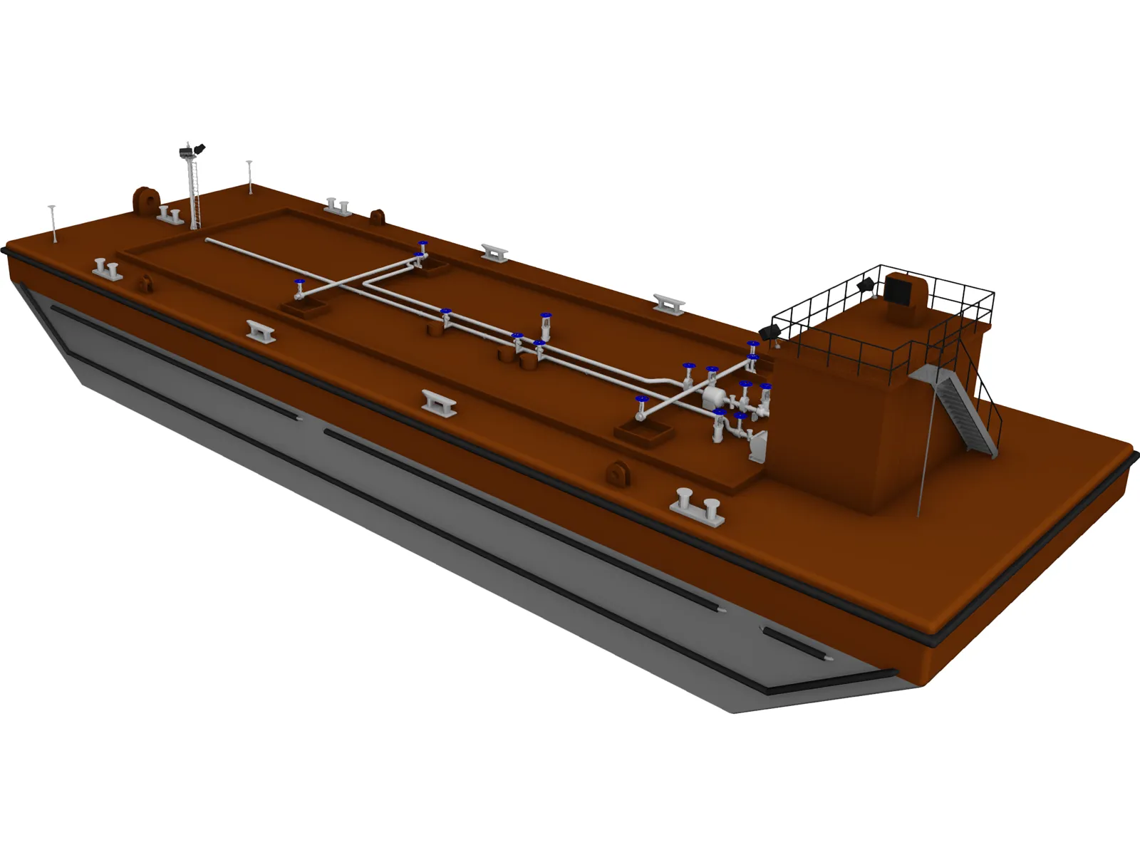 Oil Tanker Barge 3D Model main preview
