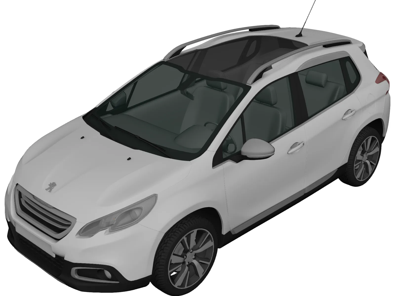Peugeot 2008 (2013) 3D Model main preview