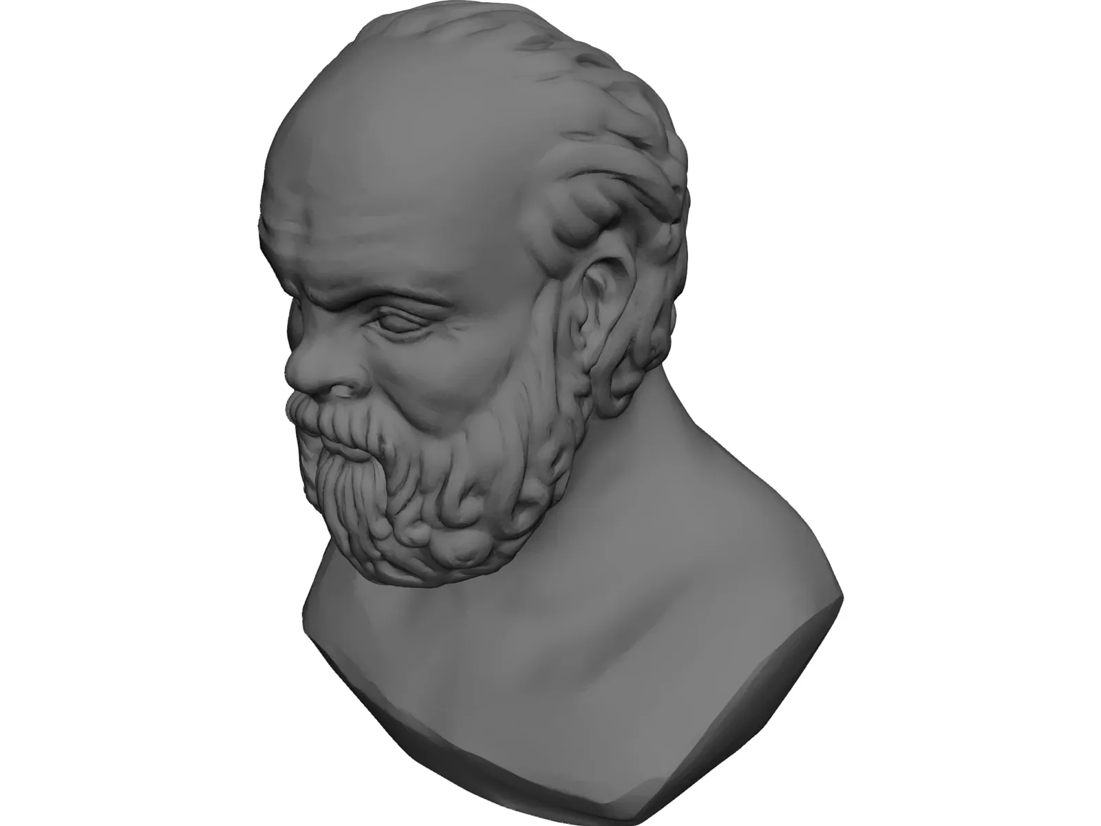 Socrates Bust Sculpture 3D Model main preview