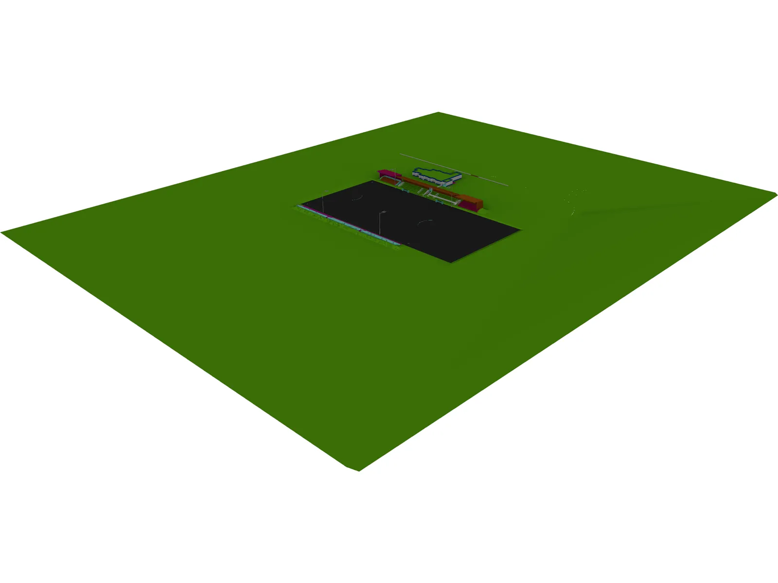Football Stadium with Pub 3D Model main preview