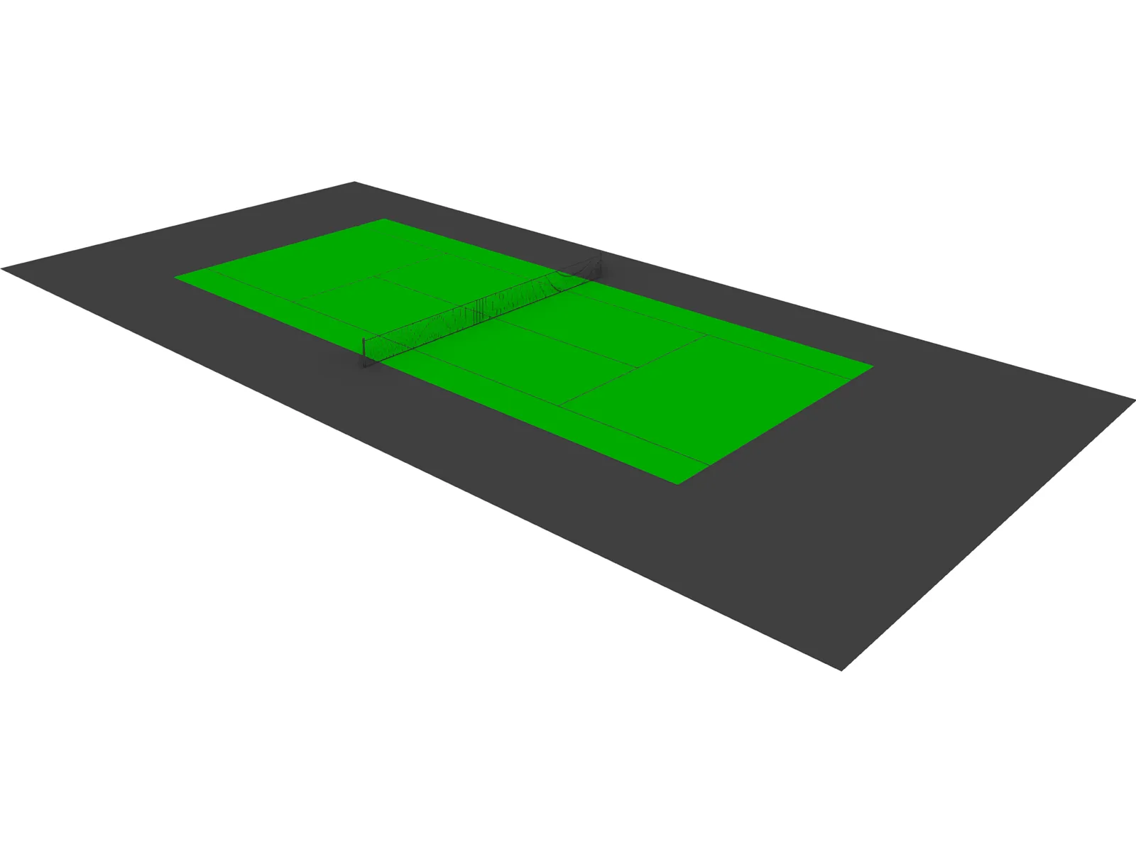 Tennis Court 3D Model main preview