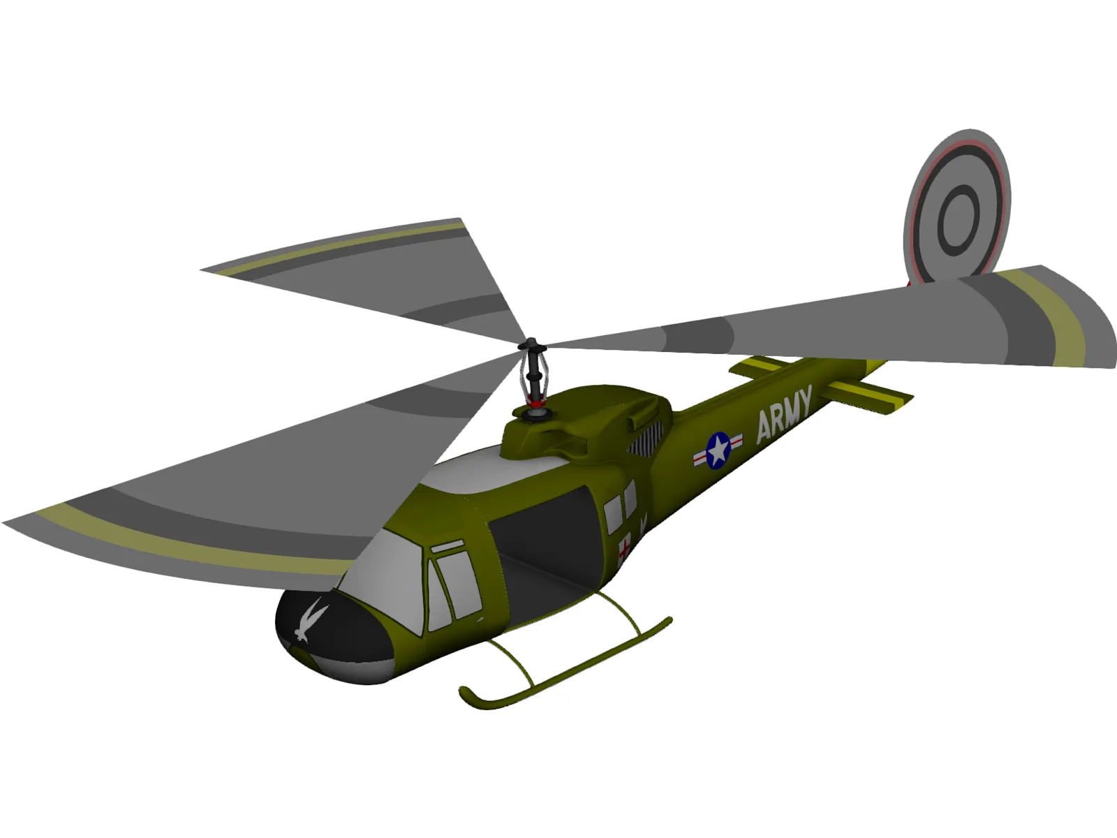 Bell UH1-B Huey 3D Model main preview
