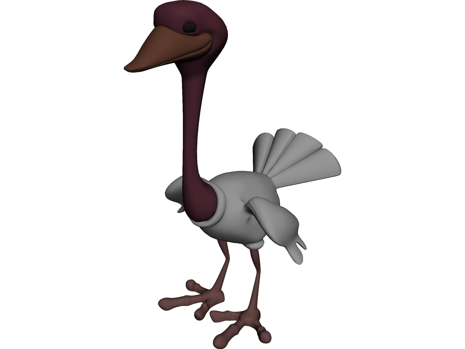 Ostrich 3D Model main preview