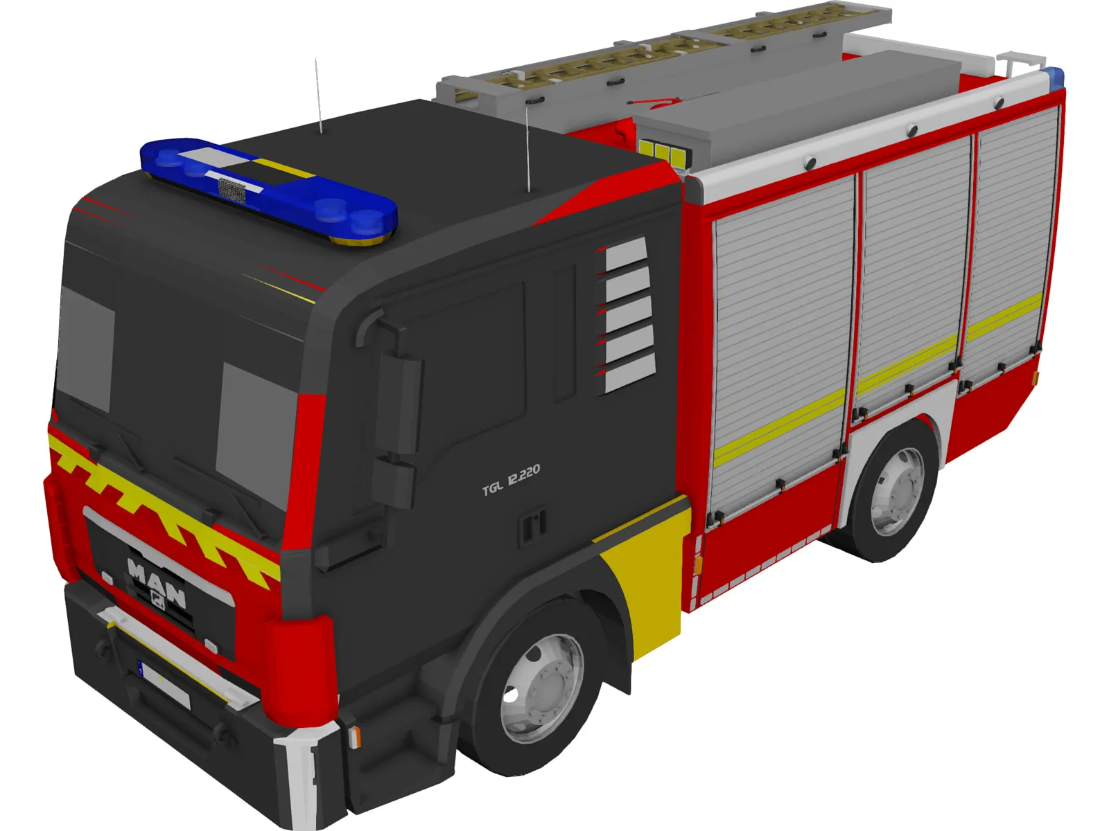MAN TGL TLF4000 Germany Firetruck 3D Model main preview