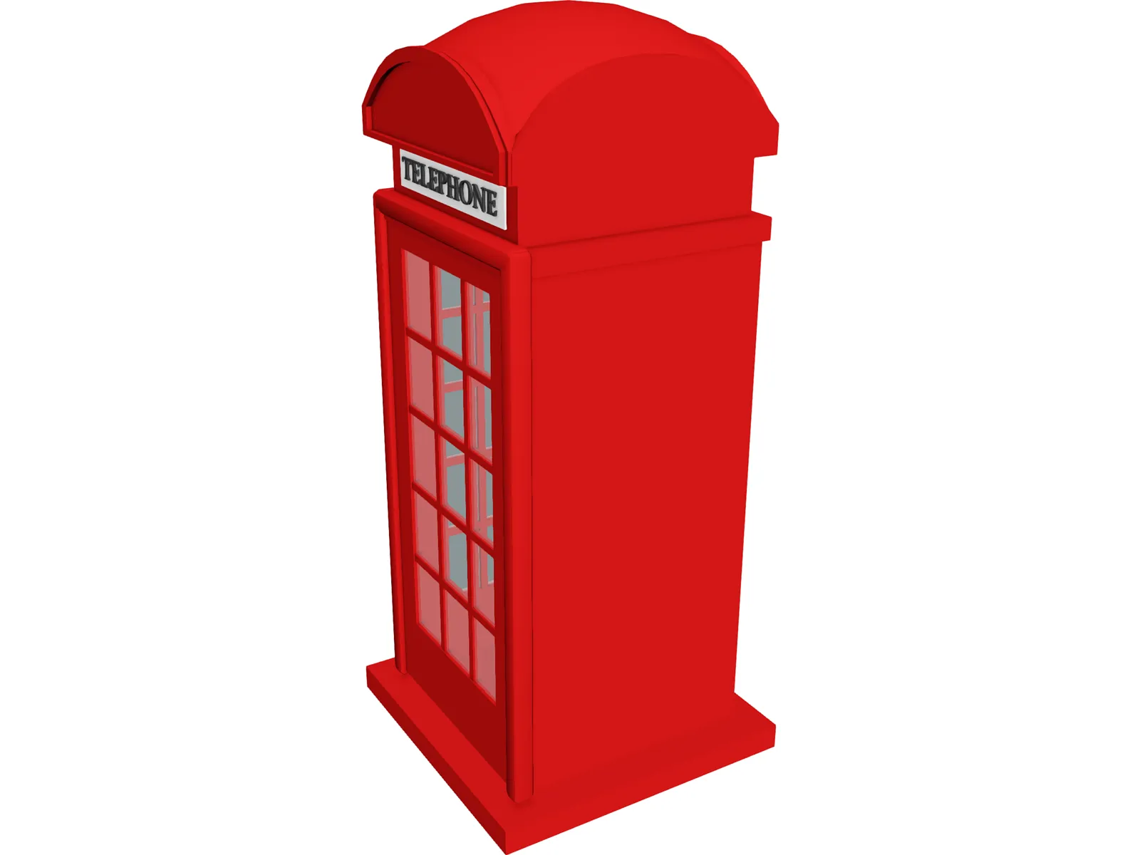 Phone Booth UK 3D Model main preview