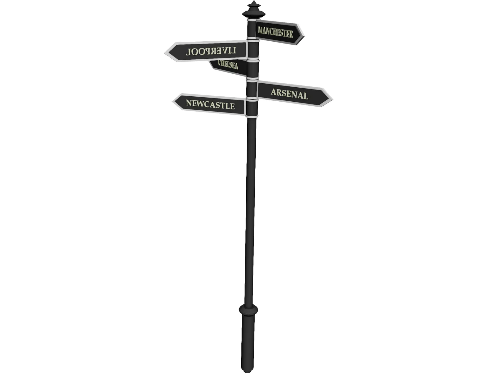 Street Sign UK 3D Model main preview