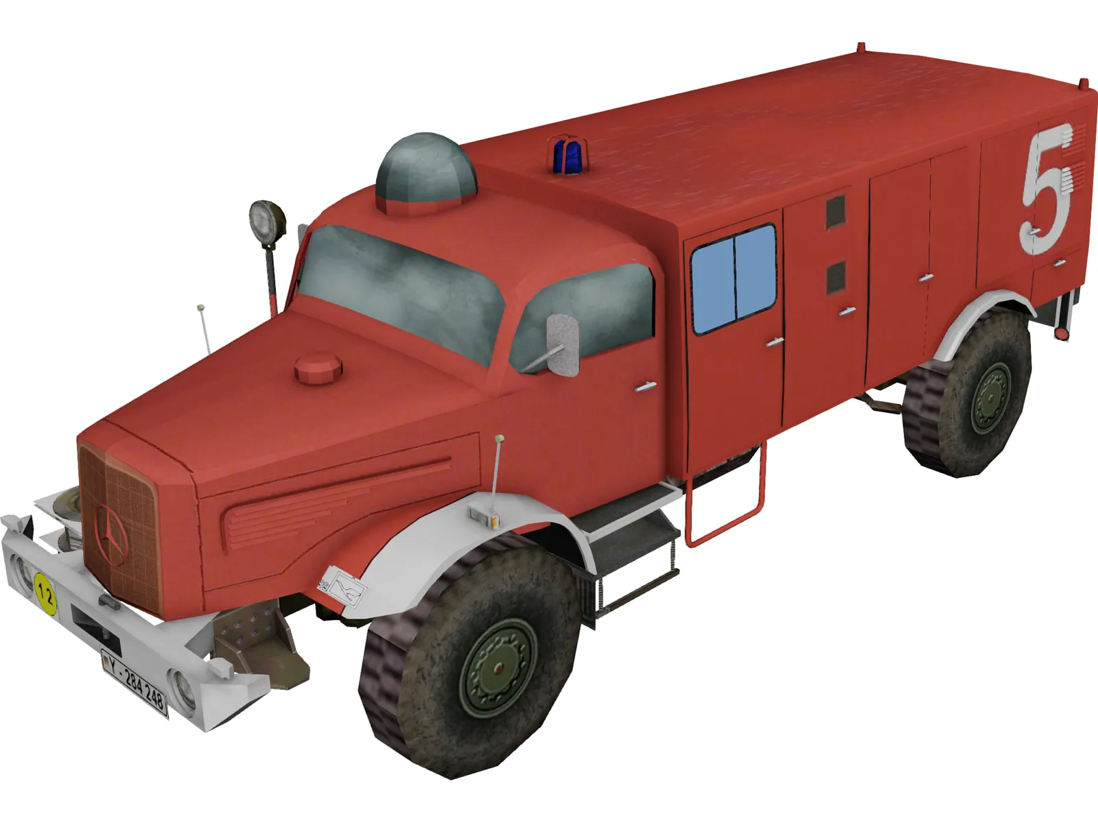 Mercedes-Benz Fire Truck 3D Model main preview