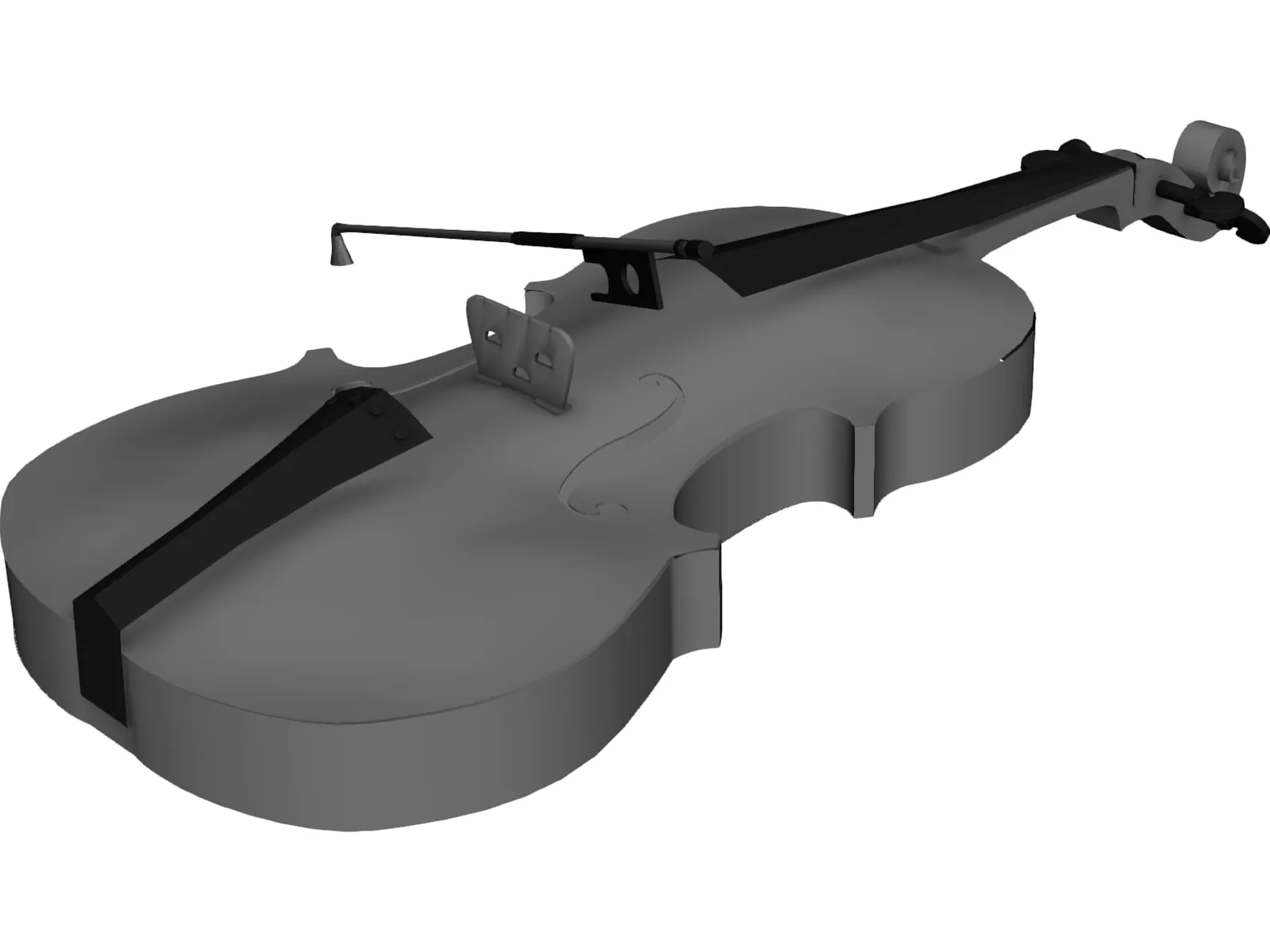 Violin 3D Model main preview