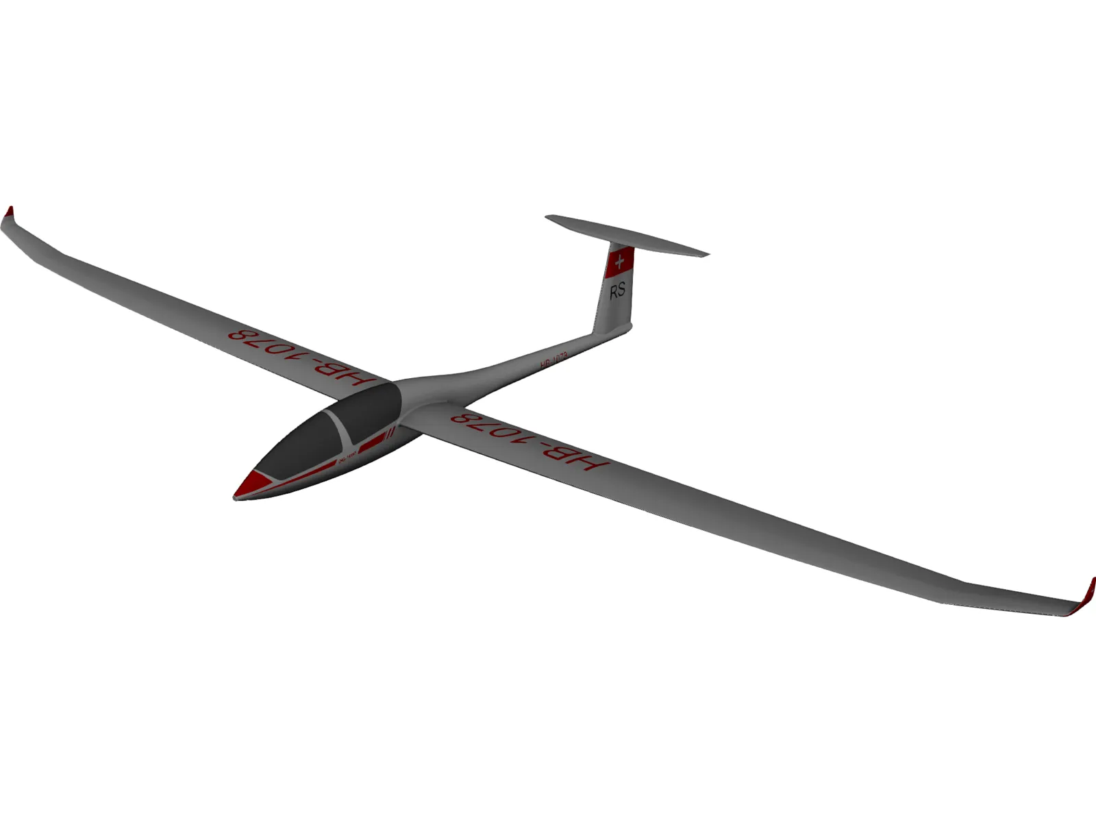 Glider 3D Model main preview