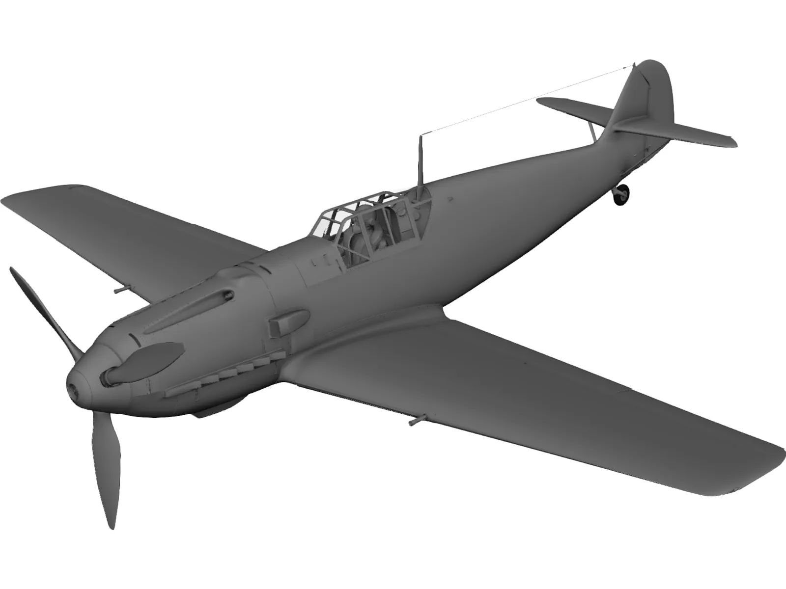 Messersmitt BF-109E 3D Model main preview