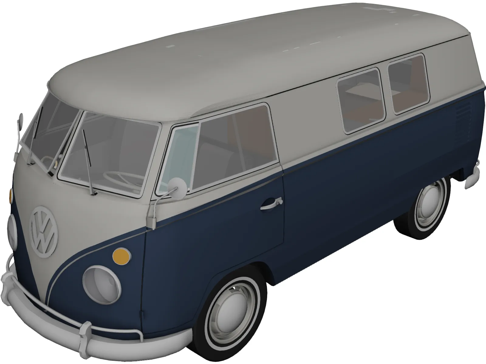 Volkswagen Kombi (1967) 3D Model main preview