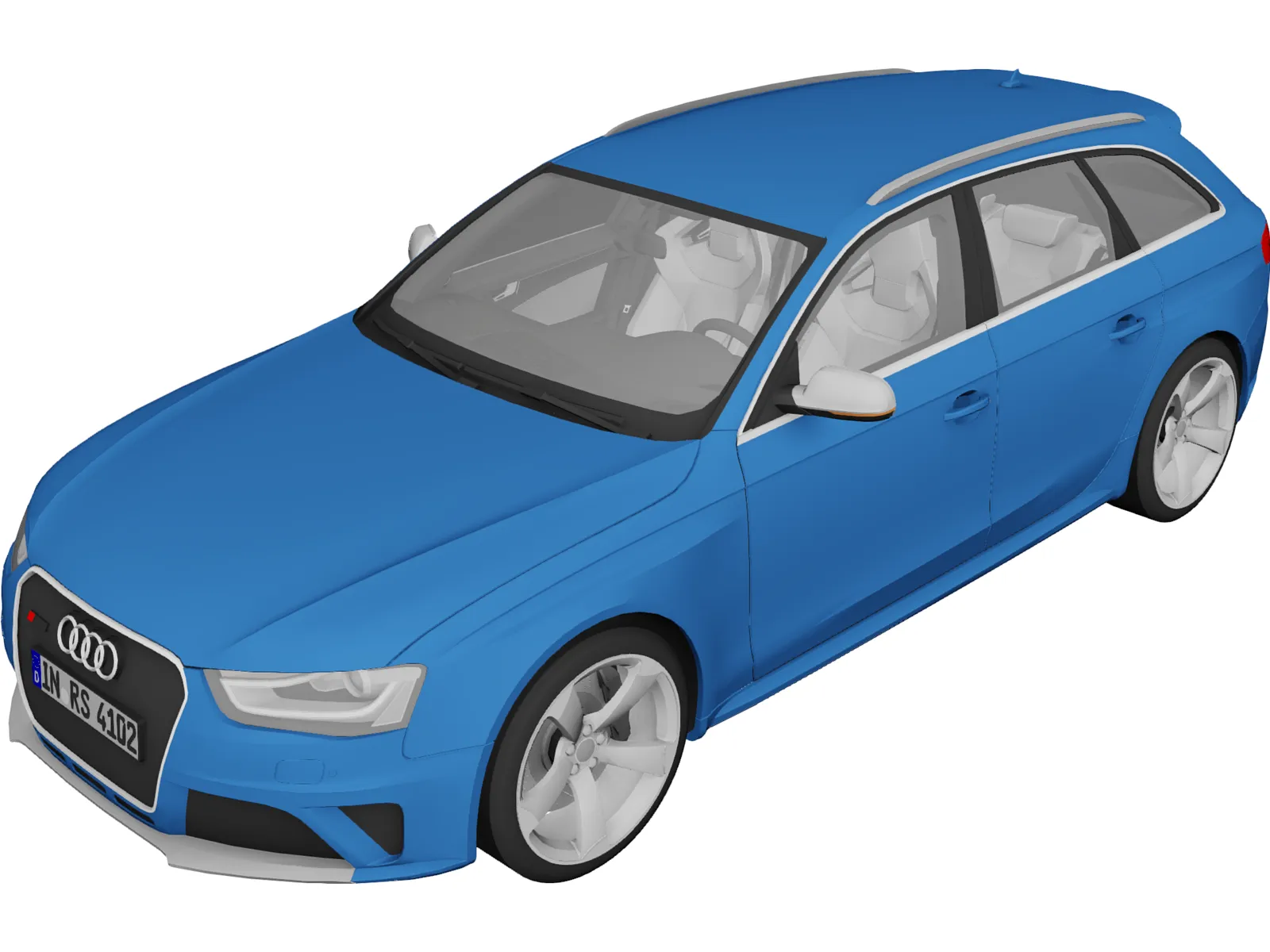 Audi RS4 Avant (2013) 3D Model main preview